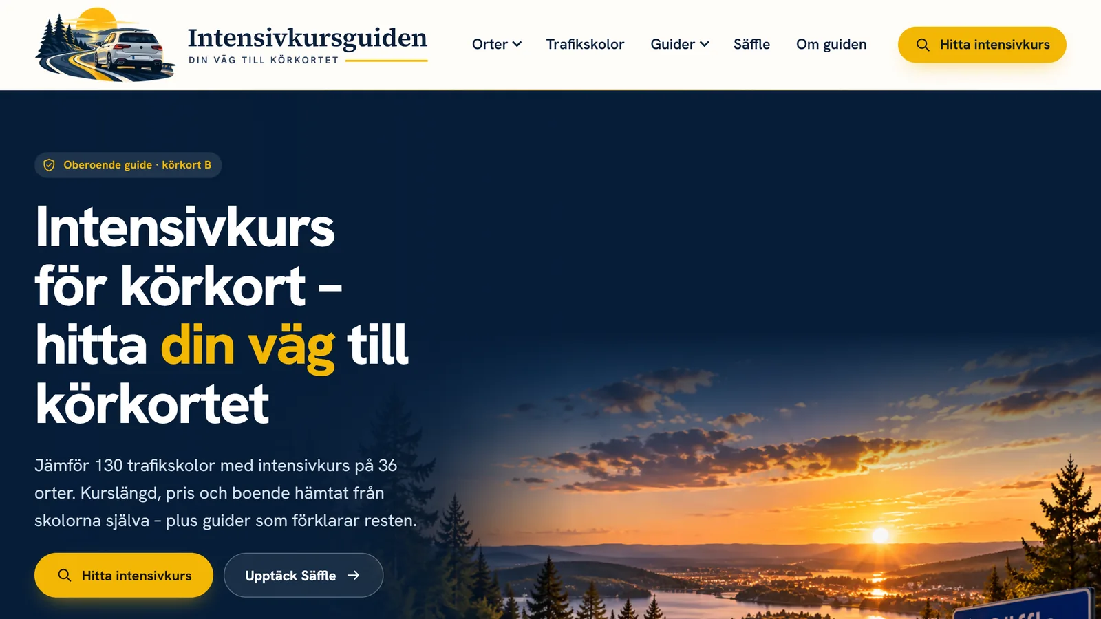 Intensivkursguidens startsida: Intensivkurs för körkort – hitta din väg till körkortet
